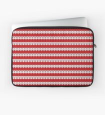 White & Red Knitted Laptop Sleeve