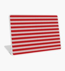 White & Red Knitted Laptop Skin