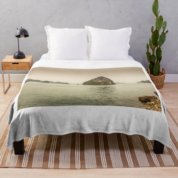 Item preview, Limestone karst island and shore in Ha long Bay, Vietnam designed and sold by SnapTPhotograph.