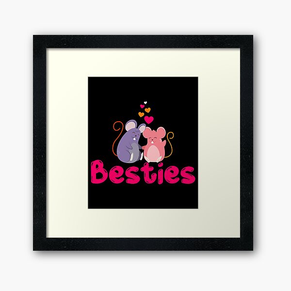 Mouse Design Besties cute passionate Framed Art Print