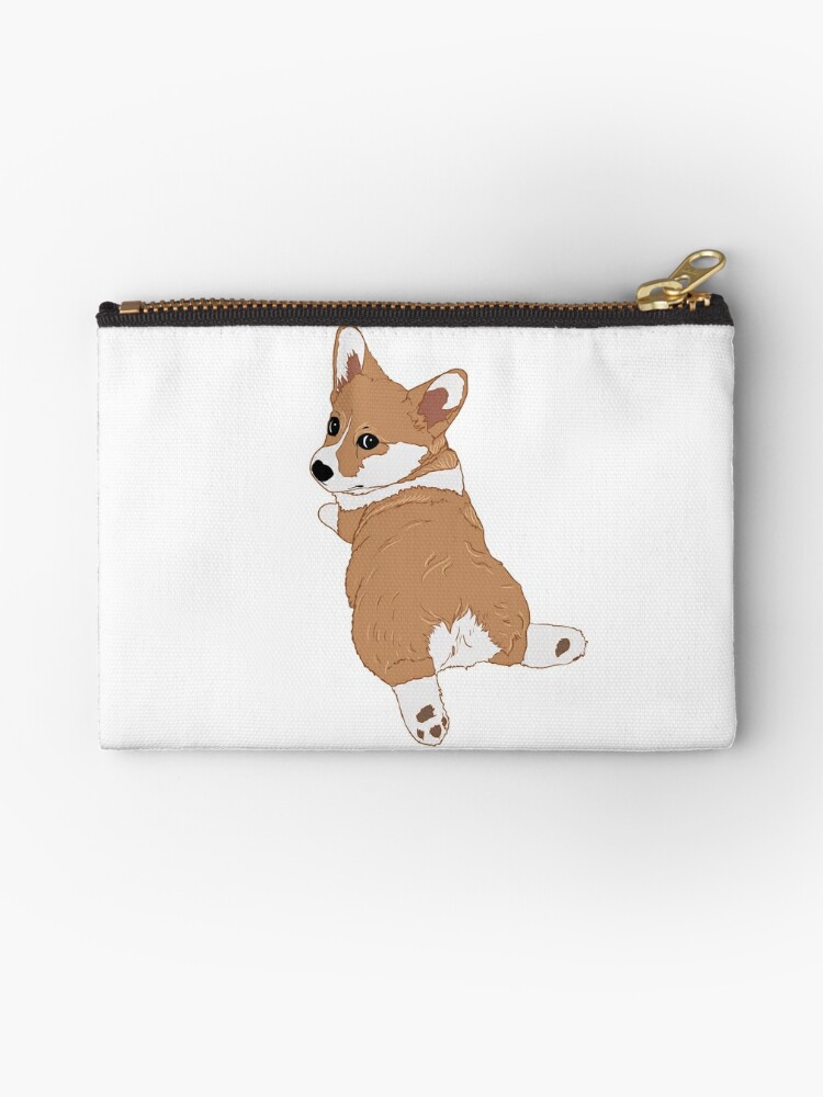 Jolly corgis in green Zipper Pouch for Sale by Colordrilos