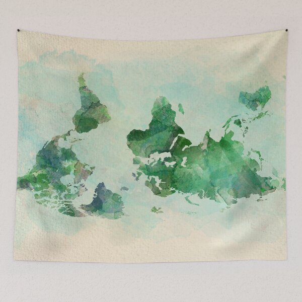 Item preview, Watercolour upside down map designed and sold by Arinom.