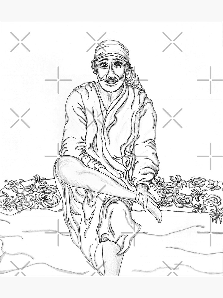 How to Draw Sai Baba of Shirdi (Hinduism) Step by Step |  DrawingTutorials101.com