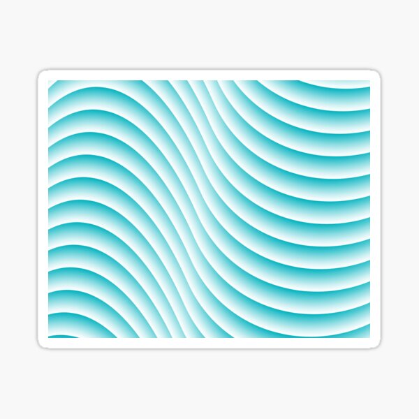 Teal and White Waves Sticker