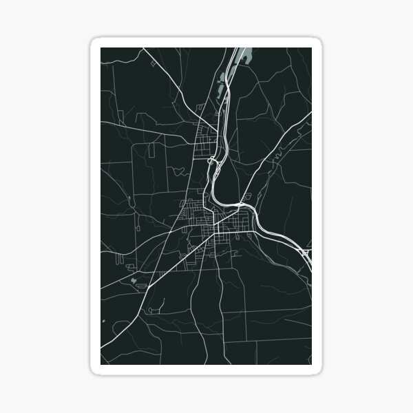 Cortland New York Map Line Art - Dark Green Sticker
