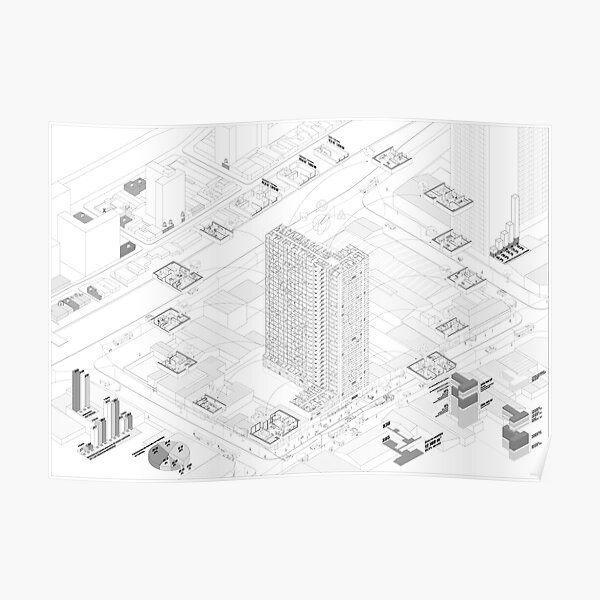 "detailed isometric drawing for Architects" Poster for Sale by