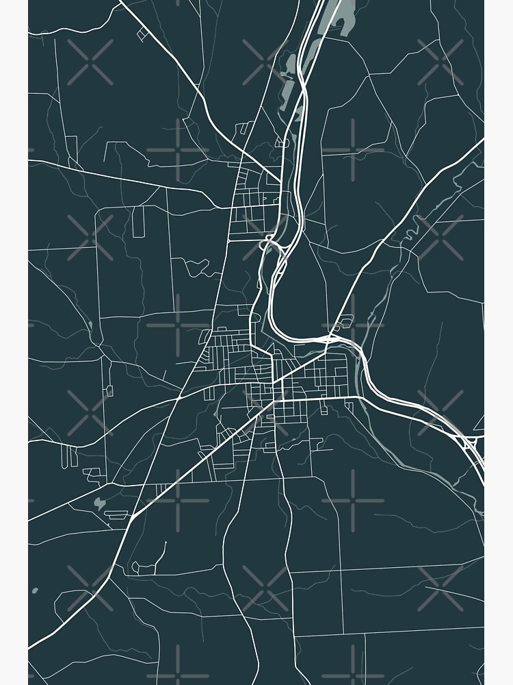 Thumbnail 3 of 3, Sticker, Cortland New York Map Line Art designed and sold by bird767.