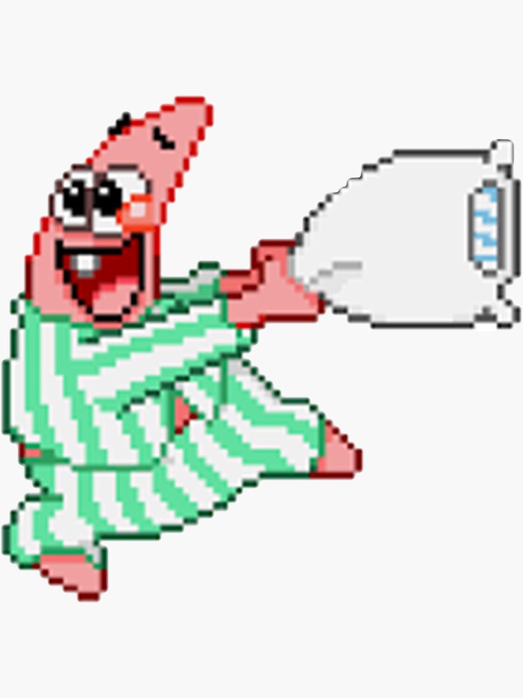 "Pixel art Patrick Pillow fight " Sticker for Sale by Mrpig12 Redbubble