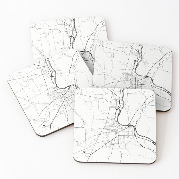 Item preview, Cortland New York Map Line Art - White  designed and sold by Rachel McNeil.