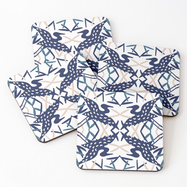 Item preview, Japanese indigo blue traditional heron pattern designed and sold by PG Illustration.