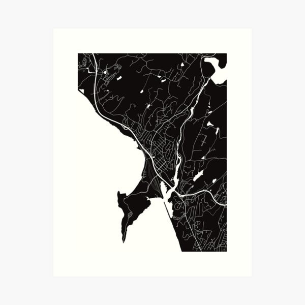 Croton-On-Hudson New York Map Line Art Art Print