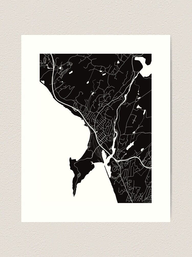 Thumbnail 1 of 3, Art Print, Croton-On-Hudson New York Map Line Art designed and sold by bird767.