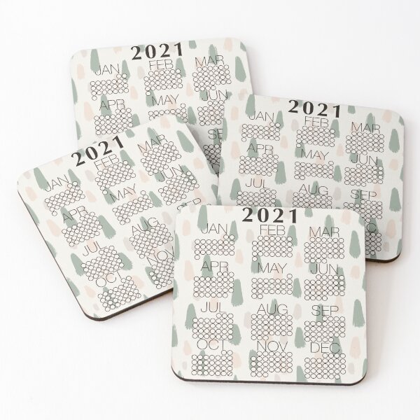 Item preview, 2021 Green & Pink Calendar designed and sold by AtlasPrints.