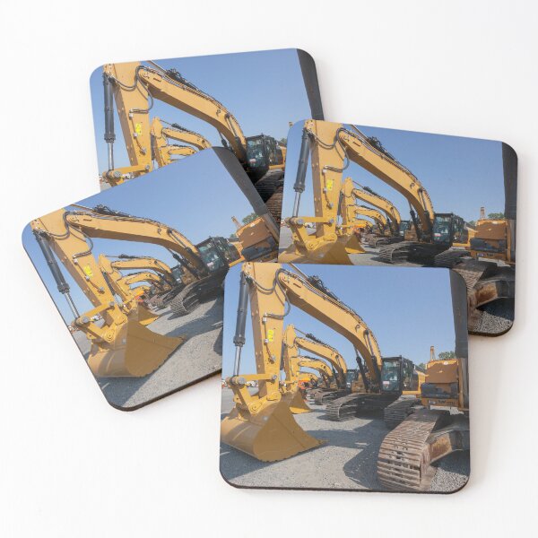 Item preview, Row of excavators at a construction site  designed and sold by Marc Molenaar.