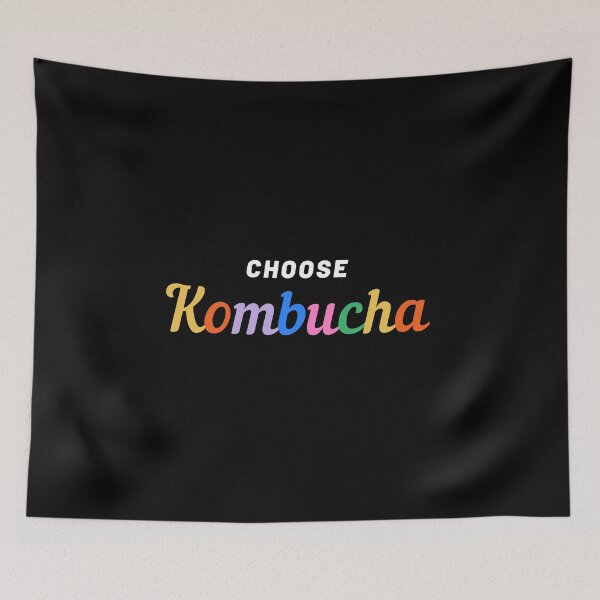 Item preview, CHOOSE KOMBUCHA Cute Retro Rainbow Text Vegan Vegetarian designed and sold by a-little-ink.