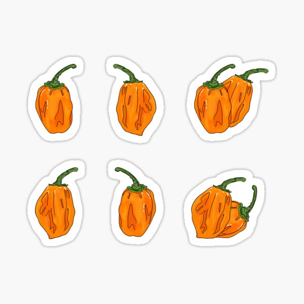 Item preview, Habanero Chili Pepper Sticker Set designed and sold by mojocoffeetime.