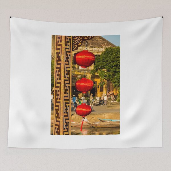 Item preview, Three red vietnamese or chinese lanterns hanging in Hoi An, Vietnam designed and sold by SnapTPhotograph.