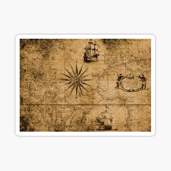 Item preview, Old Pirate Map designed and sold by art-untethered.