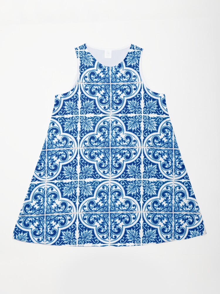 blue and white italian dress Feel exclusive in our Italian luxury cotton top – Dress By Vicky main image 0