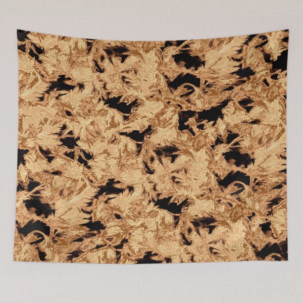 Item preview, Elegant abstract golden copper shapes designed and sold by SulkaCreative.