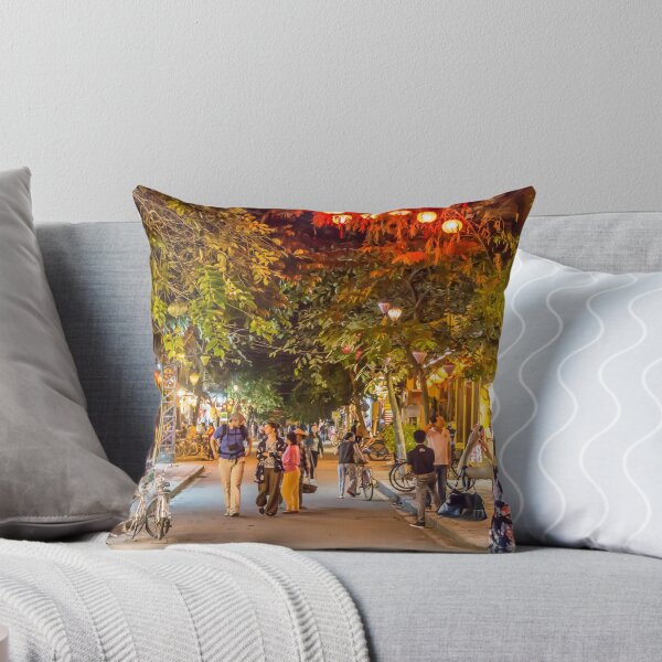 Item preview, Le loi street at night, with lanterns, trees and suit shops, Hoi An, Vietnam  designed and sold by SnapTPhotograph.