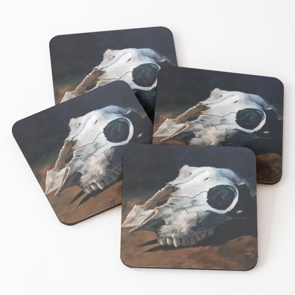 Item preview, Sheep skull acrylic painting designed and sold by Ronja-L-art.