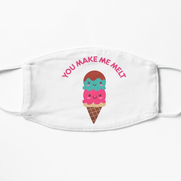 You Make Me Melt Valentine's Day Couple Ice Cream Love Kawaii Anniversary Wedding Sweet Romance Flat Mask
