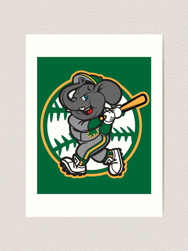 Oakland A's Elephant Baseball Art Print for Sale by OrganicGraphic