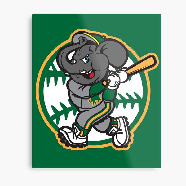 Oakland A's Elephant Baseball Metal Print for Sale by