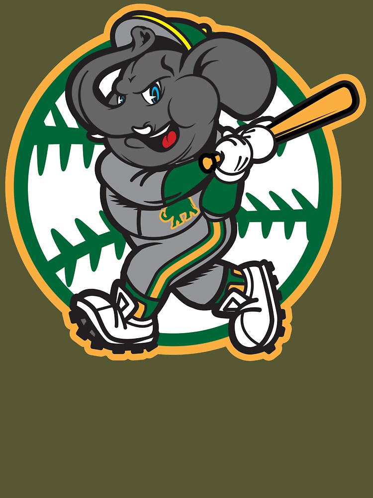 CustomCat Oakland Athletics Elephant Retro MLB T-Shirt White / 4XL