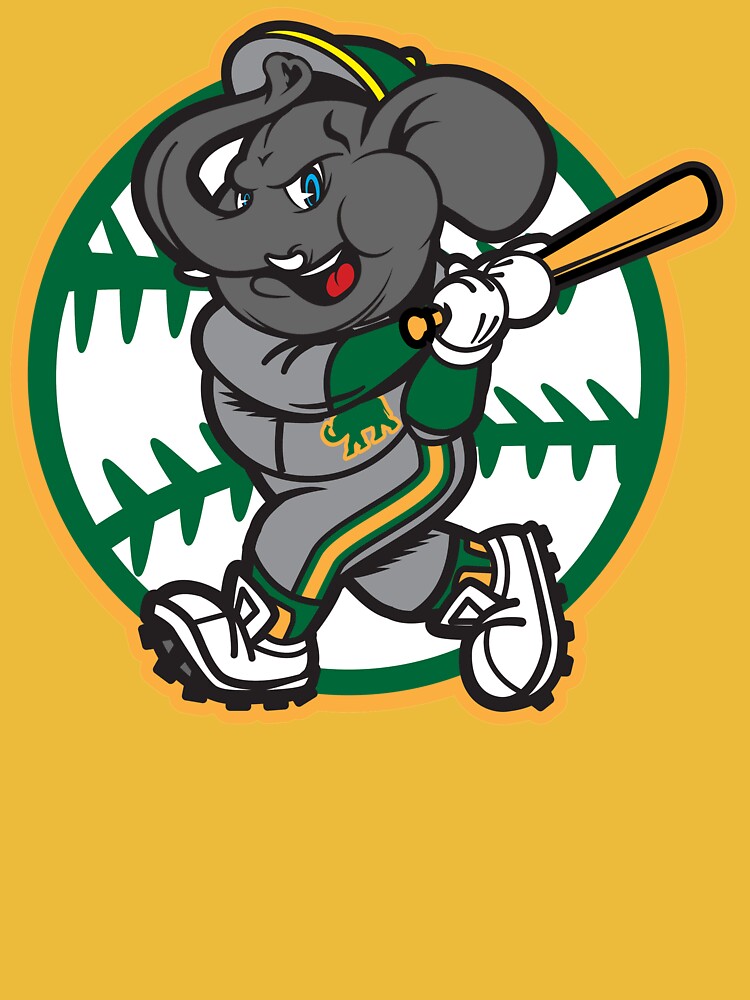 Vintage Athletics baseball Stomper Elephant Mascot logo