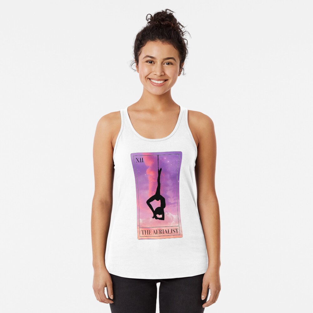 Discover The Aerialist The Hanged Man Tarot Card Racerback Tank Top