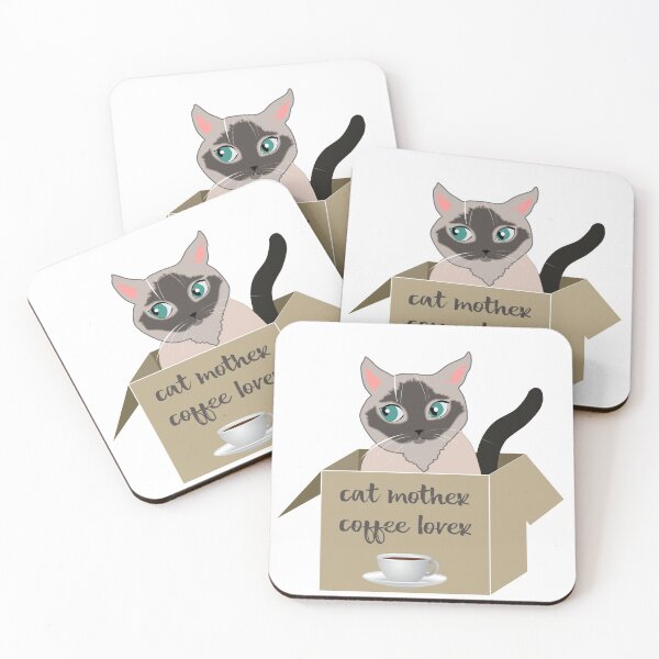 Item preview, Cat mother coffee lover. Cat in the box and funny coffee quote designed and sold by orangerinka.