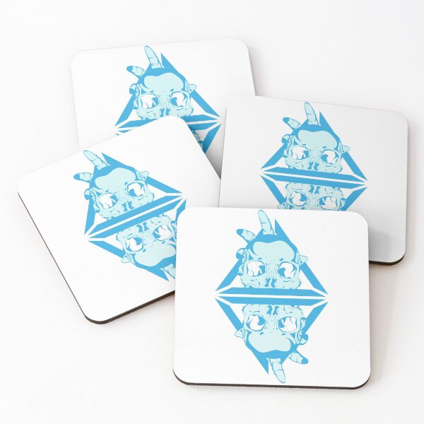 Item preview, hand-drawn skulls logo of simple shapes with fresh blue colors designed and sold by Half Mess.