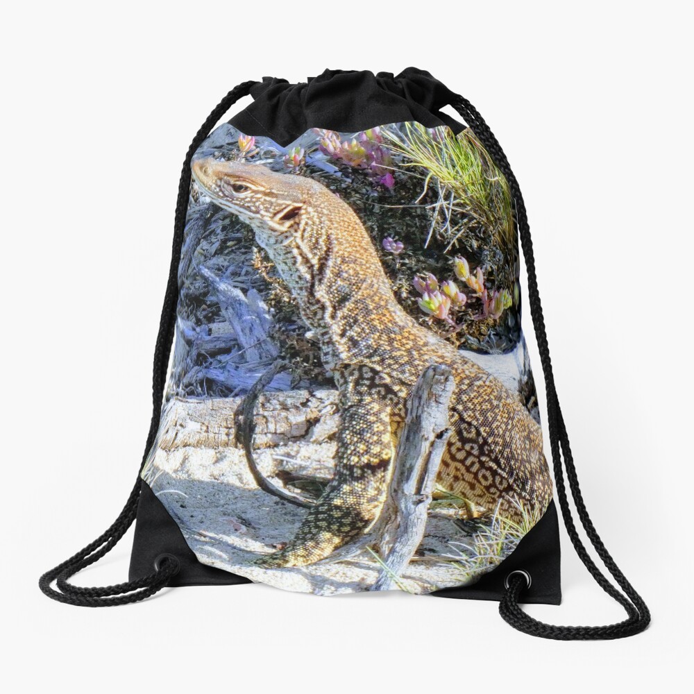 Perentie Australian Lizard Drawstring Bag
