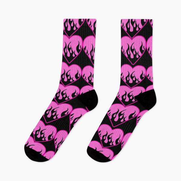 Item preview, 3 layered black flame pink heart designed and sold by stickersbyro ☆.