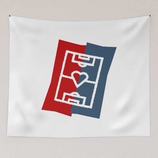 Item preview, Soccer field with heart - red / dark blue designed and sold by 22ndbrand.