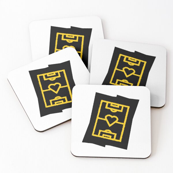 Item preview, Soccer field with heart - yellow on black designed and sold by 22ndbrand.