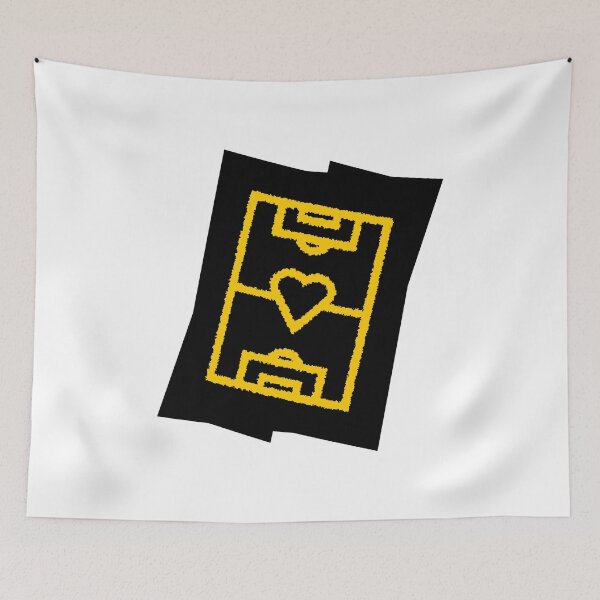 Item preview, Soccer field with heart - yellow on black designed and sold by 22ndbrand.