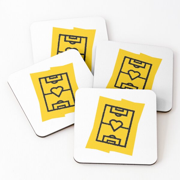 Item preview, Soccer field with heart - black on yellow designed and sold by 22ndbrand.