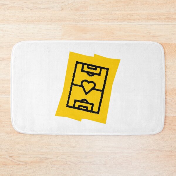 Item preview, Soccer field with heart - black on yellow designed and sold by 22ndbrand.