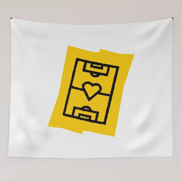 Item preview, Soccer field with heart - black on yellow designed and sold by 22ndbrand.