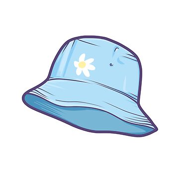 Baby Blue Daisy Bucket Hat Art Board Print
