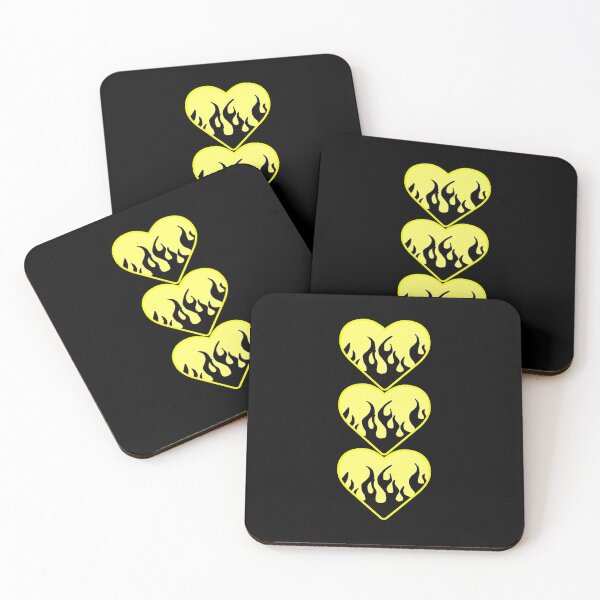 Item preview, 3 layered black flame yellow heart designed and sold by stickersbyro ☆.