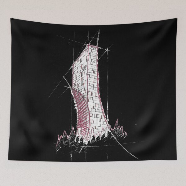 Item preview, Abstract Architectural Skyscraper Distressed Sketch Black designed and sold by Tritonn204.