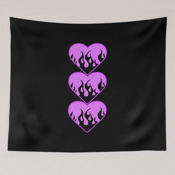 Item preview, layered black flame lavender heart designed and sold by stickersbyro ☆.
