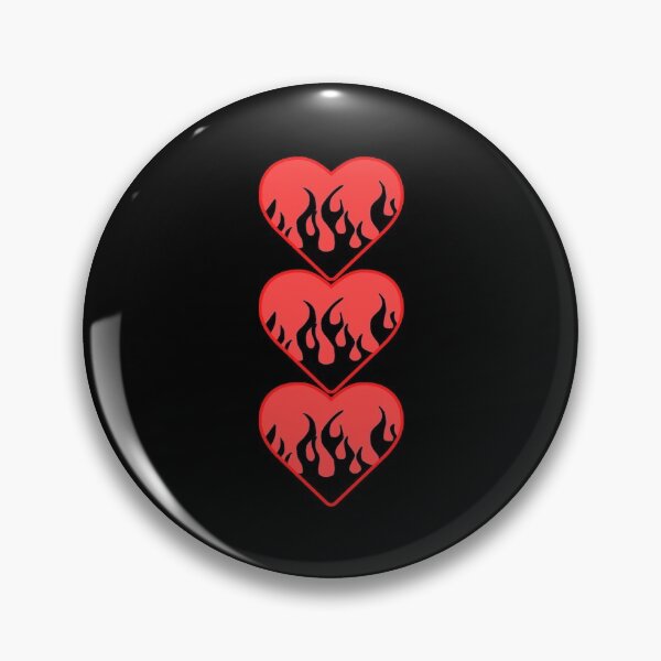 Item preview, layered black flame red heart designed and sold by stickersbyro ☆.