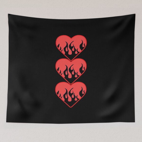 Item preview, layered black flame red heart designed and sold by stickersbyro ☆.