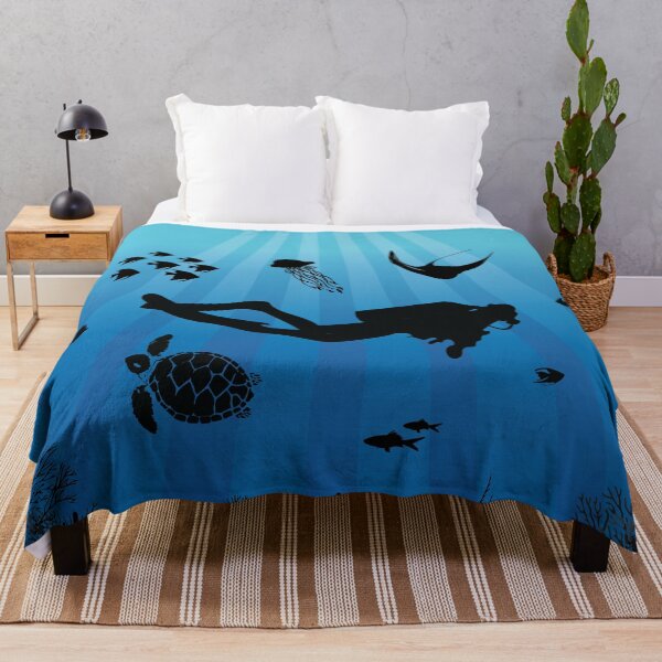 Item preview, Deep Water Diver Sea Life Square designed and sold by TheInkElephant.