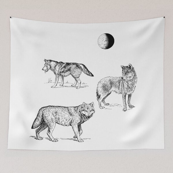 Item preview, Beautiful 3 Timber Wolf Moon | Great Three Grey Wolfpack | designed and sold by BestBash.